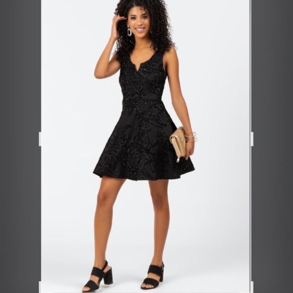 Francesca’s Miami Black Sparkle Dress Size Medium - Picture 1 of 16